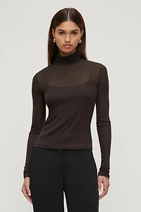 Sheer Layered Cami and Turtleneck