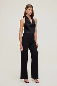 Camila Satin Cowl Halter Neck Blouse