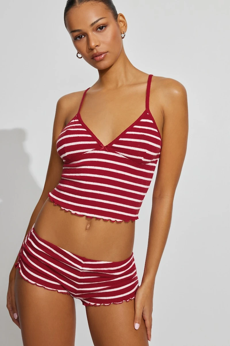 Pointelle Ruched Tiny Shorts