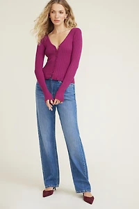 Sally Ribbed Frill Cardigan