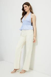Striped Poplin Halter Top