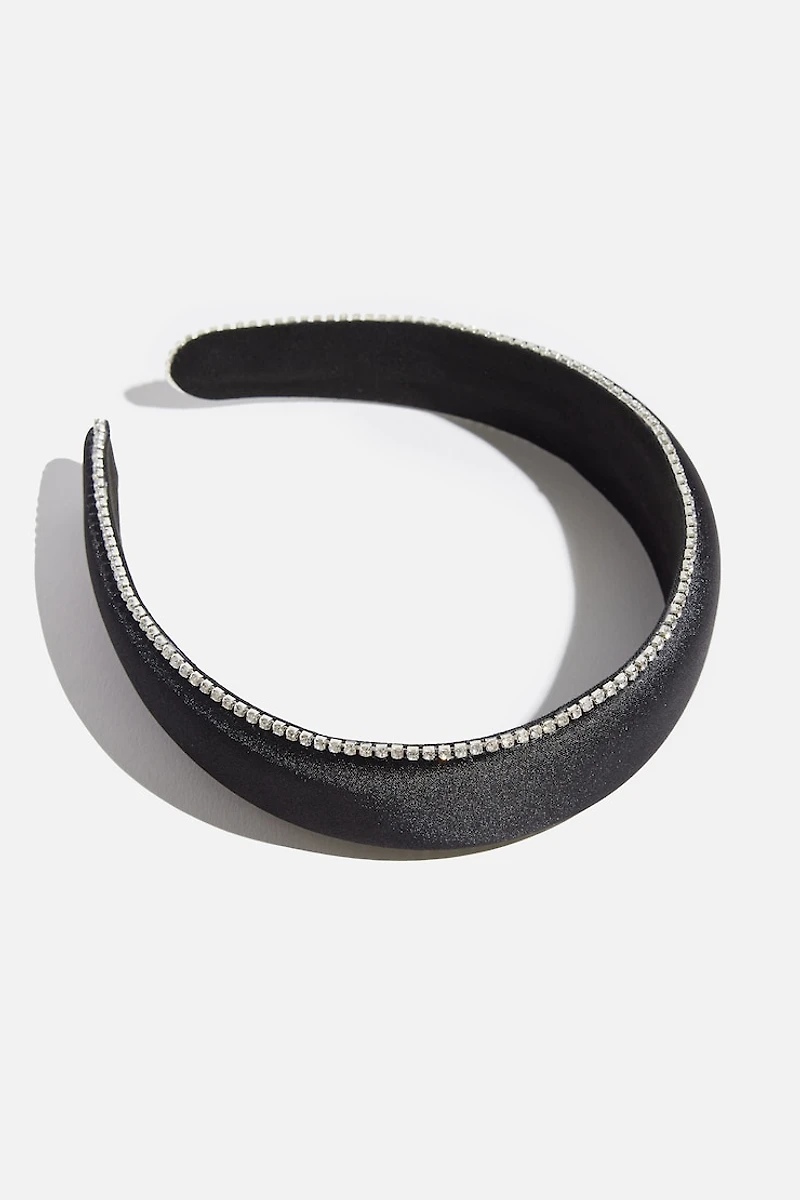 Serre-tête à pierreries en satin