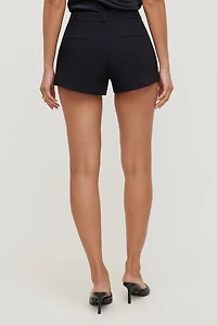 Pleated High Rise A Line Shorts