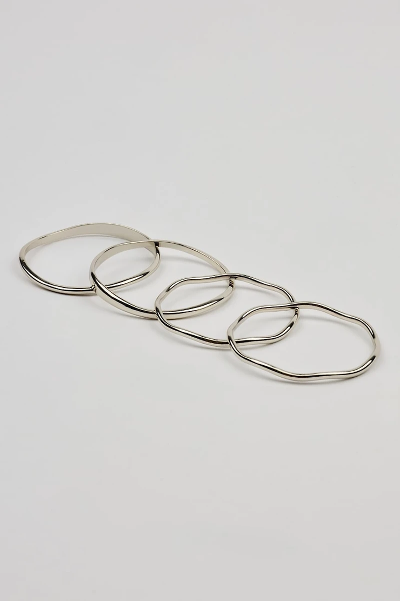 Set of 4 Wavy Bangles