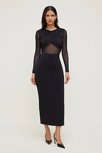 Sculpt Twisted Long Sleeve Maxi Dress