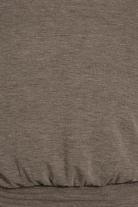 Haut cache-cœur drapé à manches longues et bande la taille