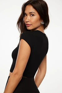 T-shirt ultra-court côtelé Keri