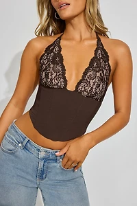 Hannah Lace Halter Corset Top