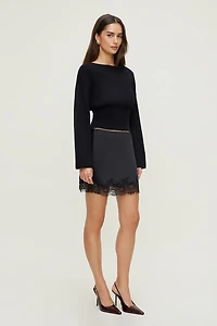 Cinched Boat Neck Sweater