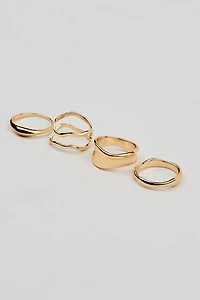 Set of 4 Wavy Minimal Rings