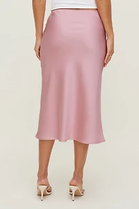 Jupe midi en satin Delila