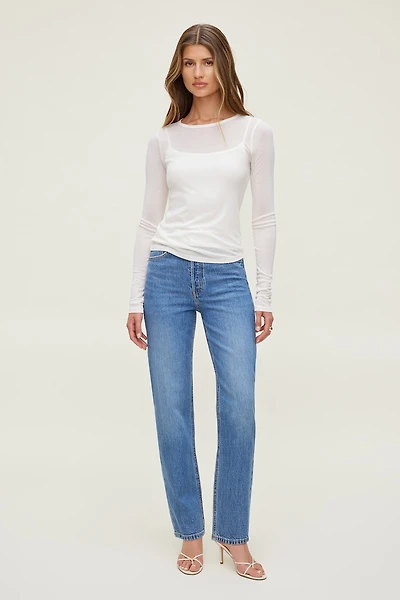 Olivia Comfort High Rise Straight Leg Jeans