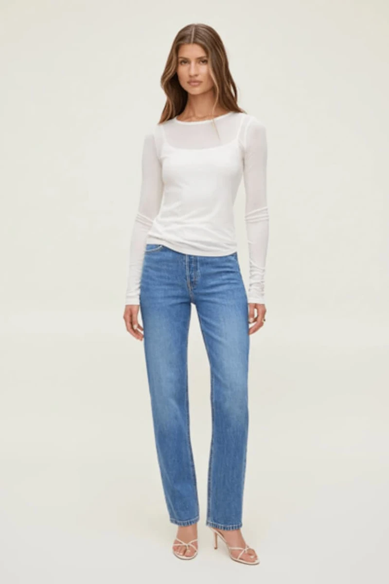 Olivia Comfort High Rise Straight Leg Jeans