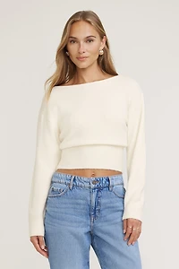 Juliet Cinched Boat Neck Sweater