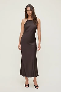 Open Back Satin Slip Dress