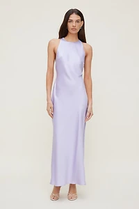 Twist Back Satin Maxi Dress