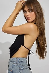 Haut à col châle ouvert au dos