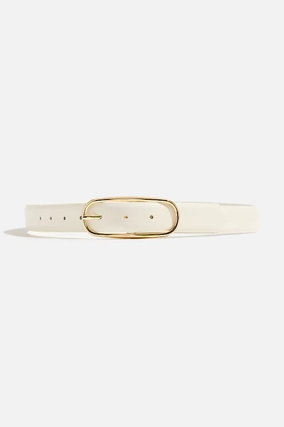 Oval Slim Faux Leather Belt