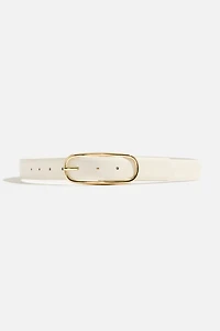 Oval Slim Faux Leather Belt