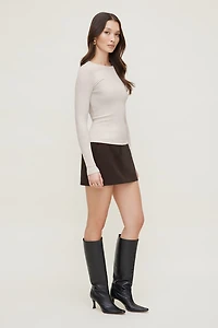 T-shirt côtelée à manches longues Tedi