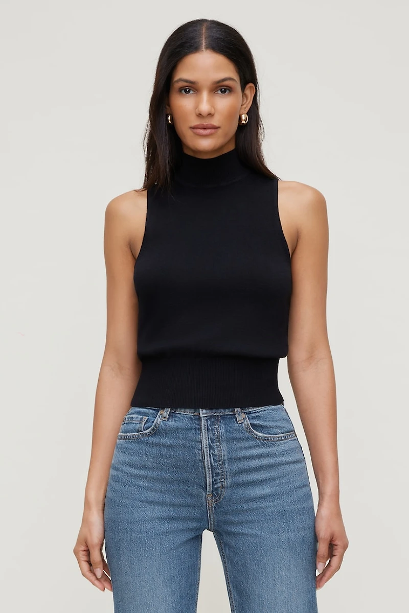 Veste en tricot à col montant