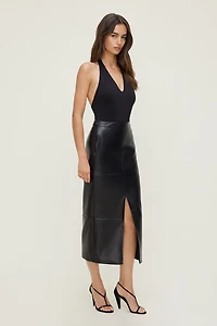 Justaucorps licou sculptant à col plongeant