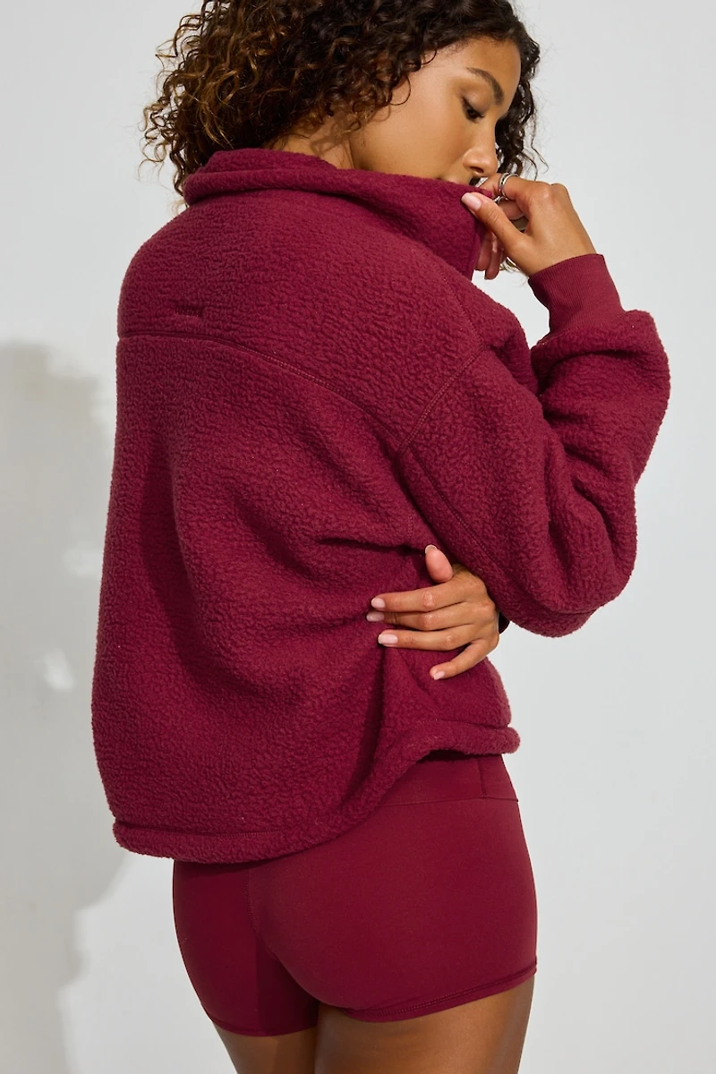 Sherpa Mock Neck Half Zip Sweater