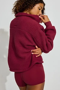 Sherpa Mock Neck Half Zip Sweater