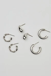 3 Pack of Twist Drop and Hoop Earrings