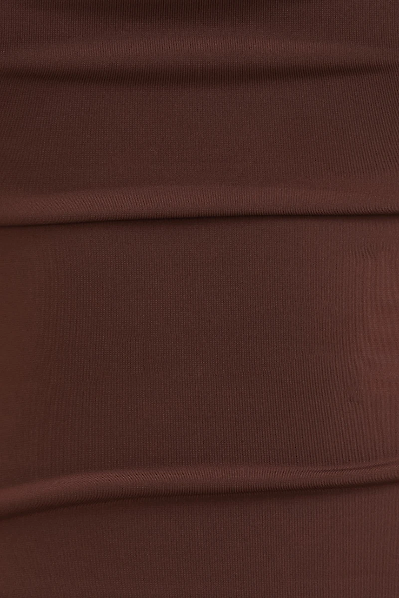 Long Sleeve Mesh Sheer Cowl Top