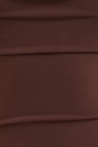 Long Sleeve Mesh Sheer Cowl Top