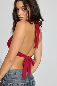 Halter Open Back Apron Top