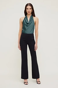 Camila Satin Cowl Halter Neck Blouse