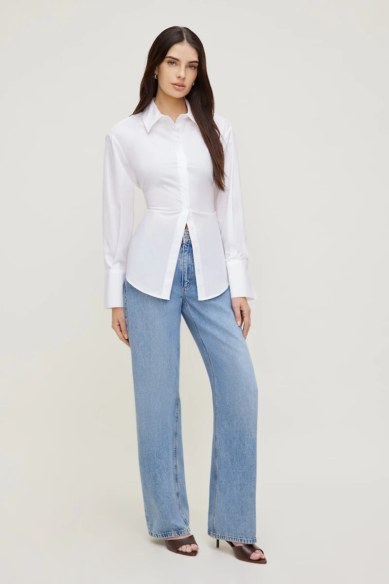 Poplin Cinch Back Shirt