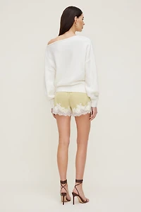Short en satin et dentelle