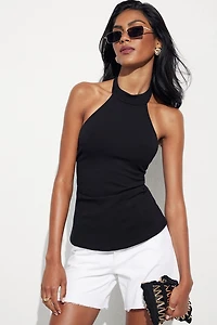 Short en denim Justina à jambe droite