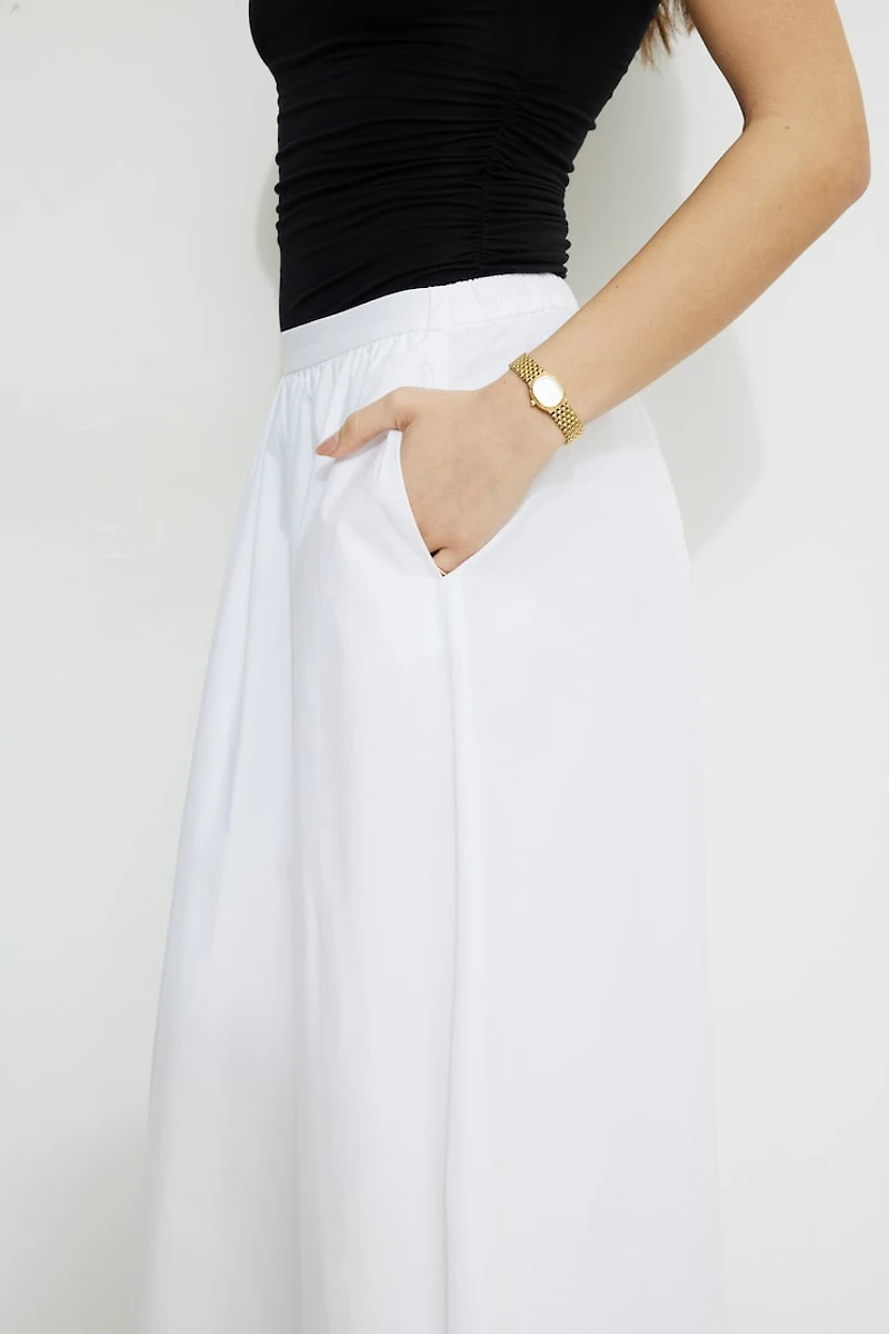 Lily Voluminous Poplin Maxi Skirt