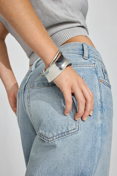 Ensemble de 3 bracelets rigides convexes et ondulés