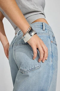 Ensemble de 3 bracelets rigides convexes et ondulés