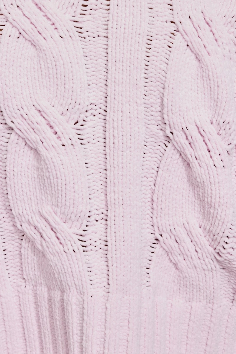 Chenille Cropped Cable Sweater