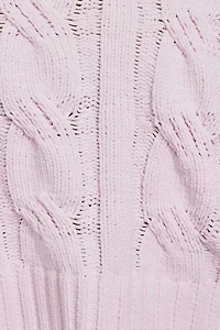 Chenille Cropped Cable Sweater