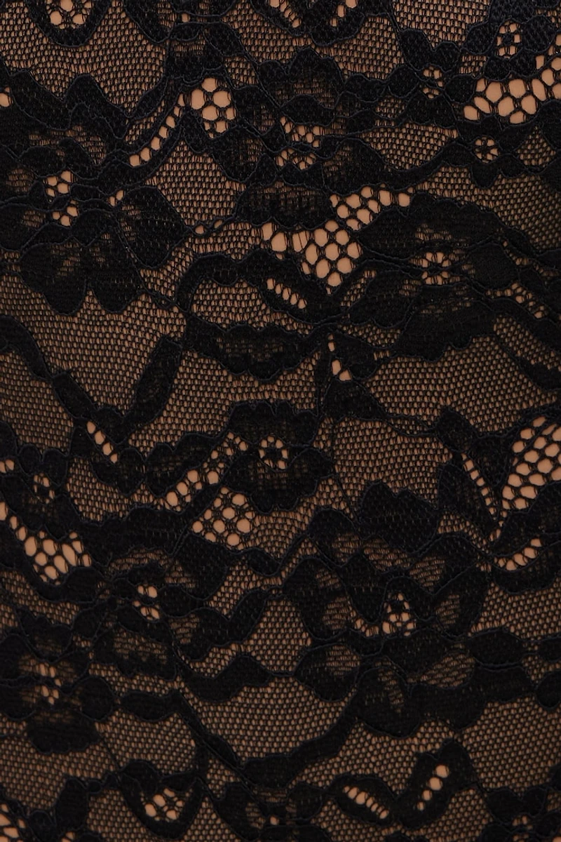 Lace Plunge Halter Bodysuit