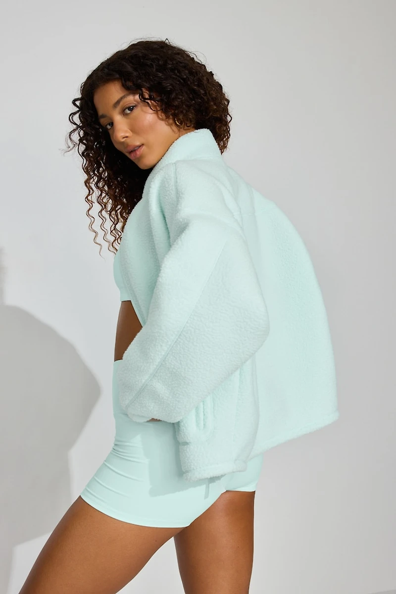 Blouson en molleton sherpa à fermeture éclair complète