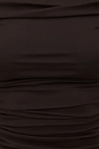 Ruched Boat Neck Mesh Tank Top