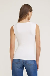 Draped Cowl Neck Jersey Tank Top