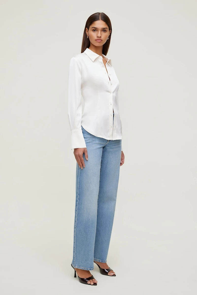 Eva Cinched Satin Shirt