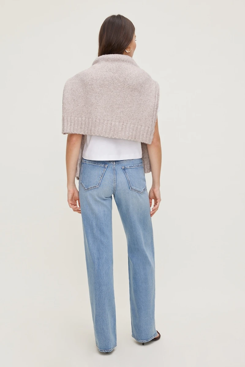 Jean Heidi à taille haute et jambe large