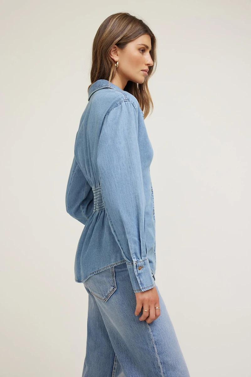 Long Sleeve Shirt With Smocking