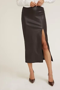 Marlow Faux Leather Midi Skirt