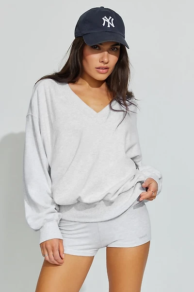 SoftTerry Oversized V-Neck Sweatshirt
